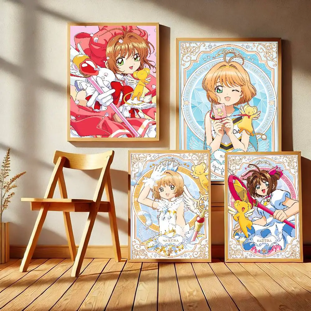 Classic Japanese anime Card Captor Whitepaper Poster Waterproof Paper Sticker Coffee House Bar Aesthetic Art Wall Painting