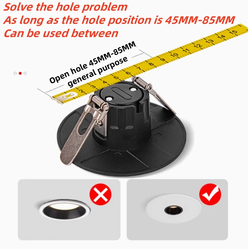 Save Opening Errors, Suitable for Opening 45MM-85MM, 4CM Ultra-Thin Light Body A Beam of Light Downlight Spotlights