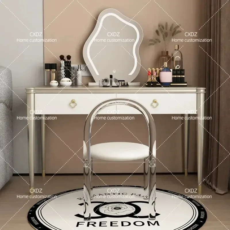 French cream style solid wood dresser bedroom modern simple desk light luxury high-end small apartment makeup table