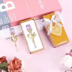 1/2Pcs Eternal Crystal Glass Rose - Valentine's Day Wedding Gift for Girlfriend Wife Artificial Flower Without Box