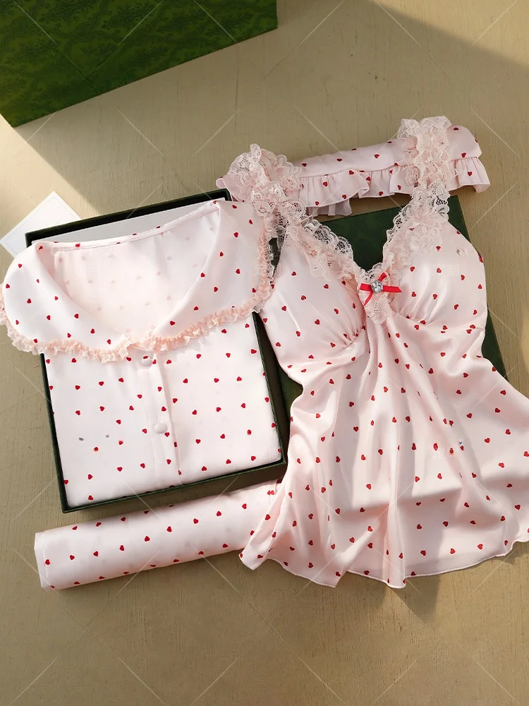 pigiama-in-seta-rosa-a-cuori-da-donna-set-quattro-pezzi-a-maniche-corte-con-bordo-in-pizzo-abbigliamento-estivo-di-lusso-per-casa-comodo-e-traspirante