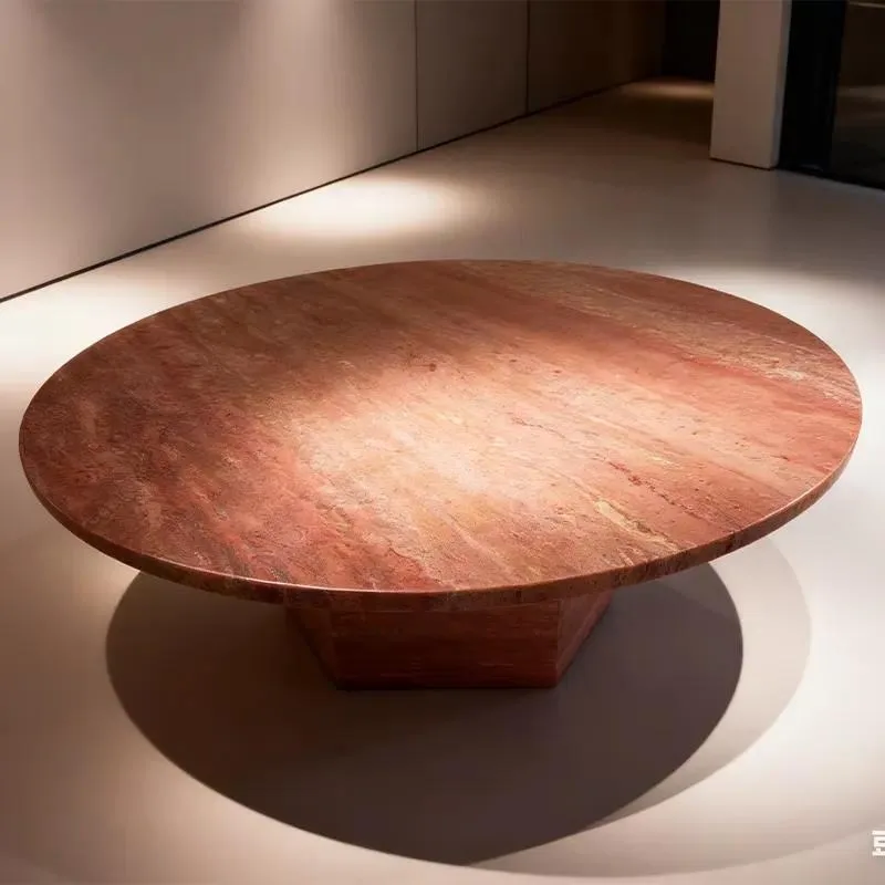 New Luxury Natural Red Marble Dining Table for Living Room Coffee Table