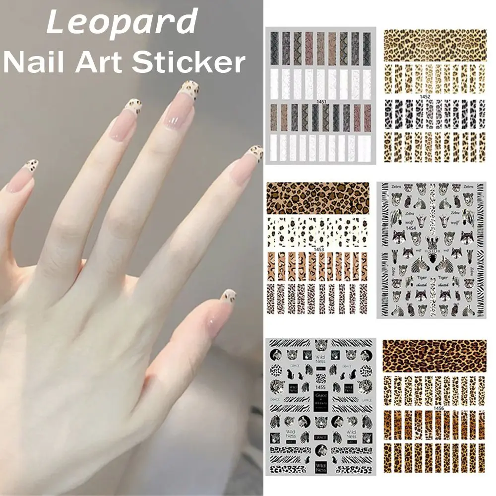 Tiger Print Self Adhesive Manicure Tools Animal Tiger Nail Sticker Nail Art Decorations Leopard Nail Art Sticker 3D Nail Decals