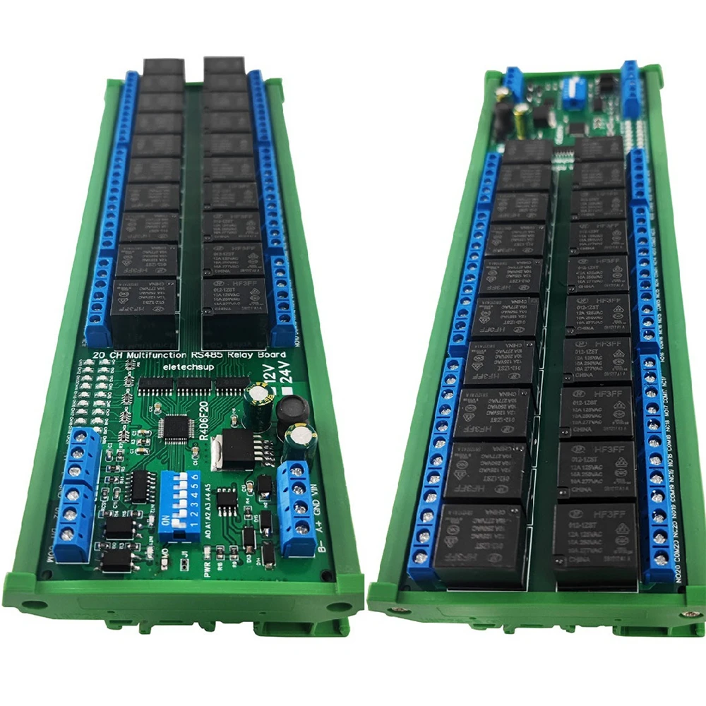 Interruttore RS485 a 20 canali modulo IO analogico digitale Modbus RTU PLC scheda espandibile UART corrente 4-20MA lettura tensione 0-10V