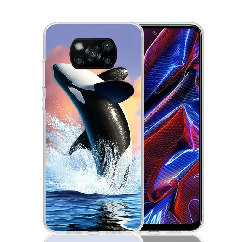 Sea Orcinus Orca Phone Case For Xiaomi Poco X6 X5 X4 X3 Nfc F6 F5 Pro F4 Gt F3 F2 F1 M5S M4 M3 Art Customized Coque Capa