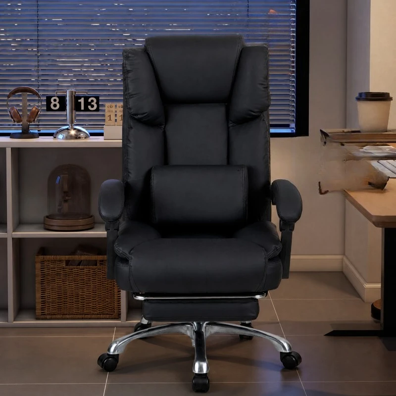 Leather Office Chair Comfortable Study Arm Ergonomic Salon Office Chair Recliner Computer Mobile Silla De Oficina Home Furniture