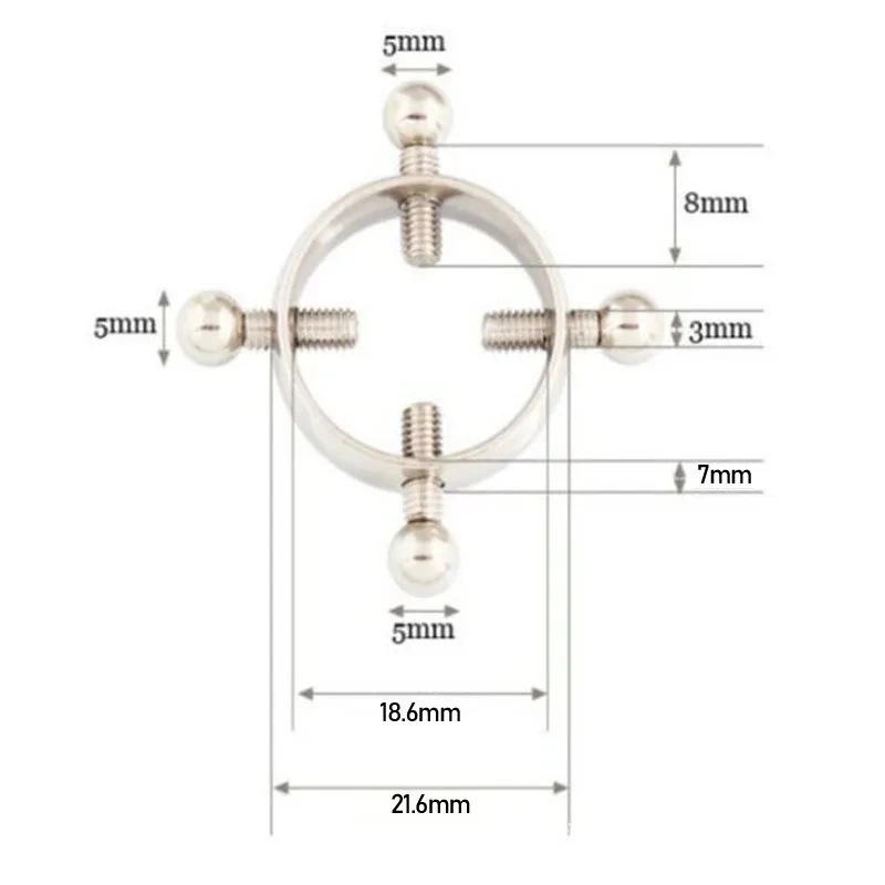2pcs Stainless Steel Fake Nipple Rings for Women, Various Colors Clip On Nipple Jewelry Non Piercing Nipple Ring