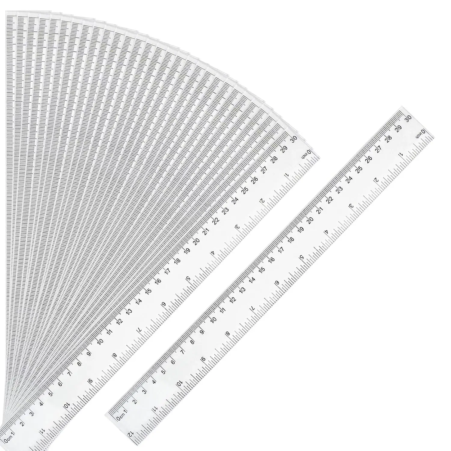 

30 Packs Clear Plastic Ruler 12 Inch with Centimeter and Millimeter, Metric Rulers Bulk for Kids Classroom School Office