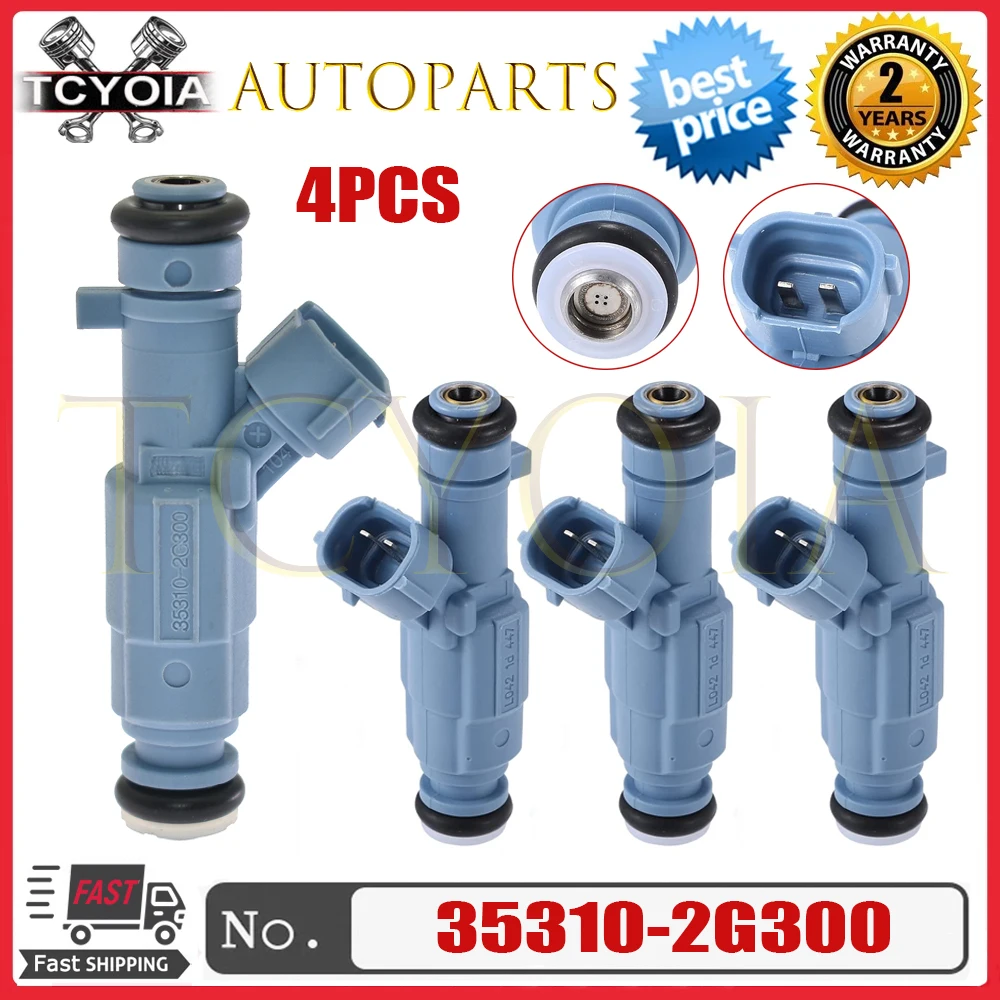 Boquilla de inyector de combustible 4 Uds 35310-2G300 para HYUNDAI SANTA FE SONATA TUCSON KIA FORTE OPTIMA RONDO SORENTO SPORTAGE 353102 G300