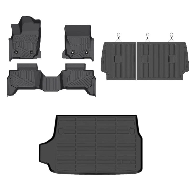Komplette Fußmatten-Sets für Toyota 4Runner 2025, TPE-Material, wasserdicht, rutschfest, Fußraummatte, Laderaummatte, Innenraum-Autozubehör – Detail 4
