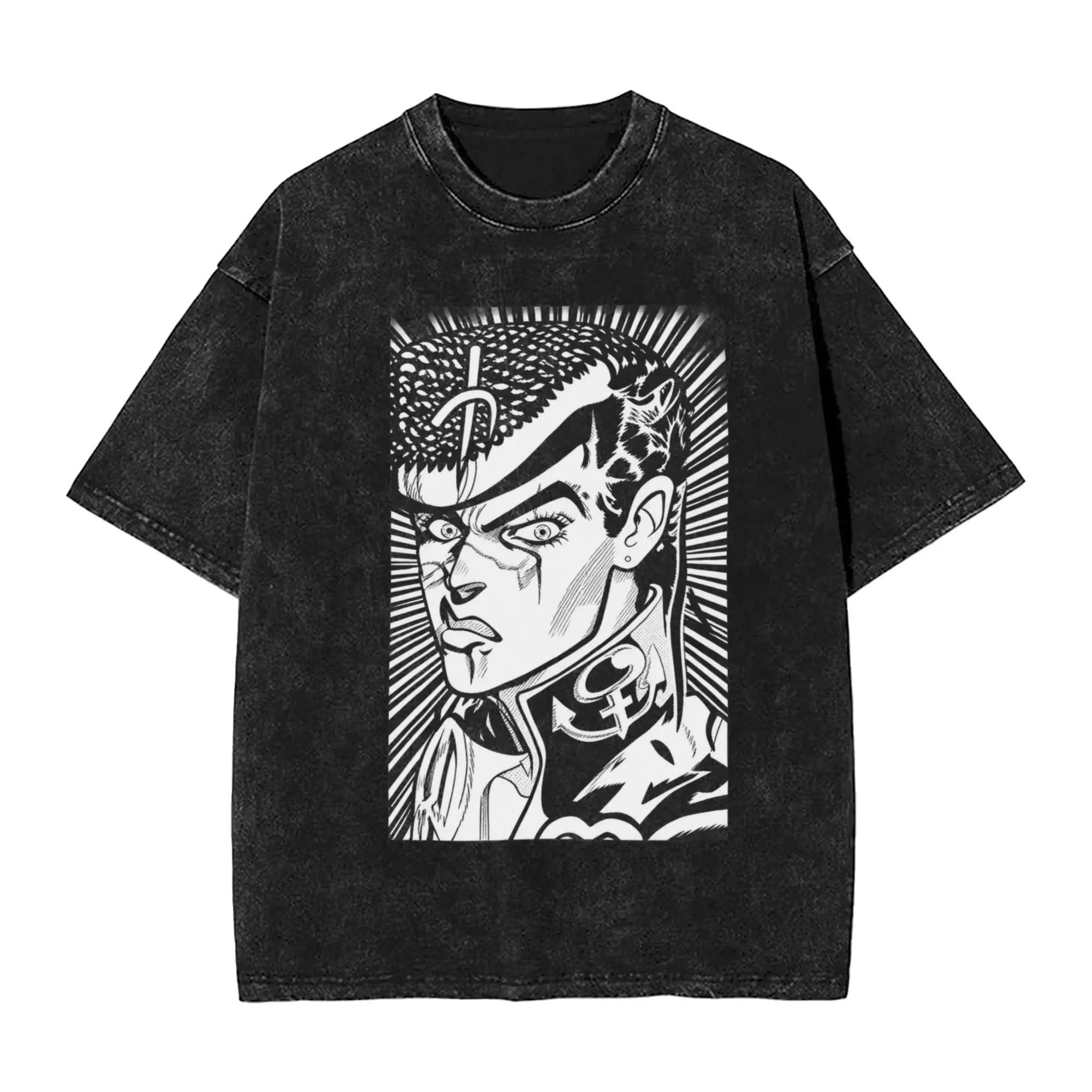Jojo's Bizarre Adventure Josuke Higashikata T-Shirt for Men 100% Cotton Tees Round Collar Short Sleeve T Shirts Gift Clothes