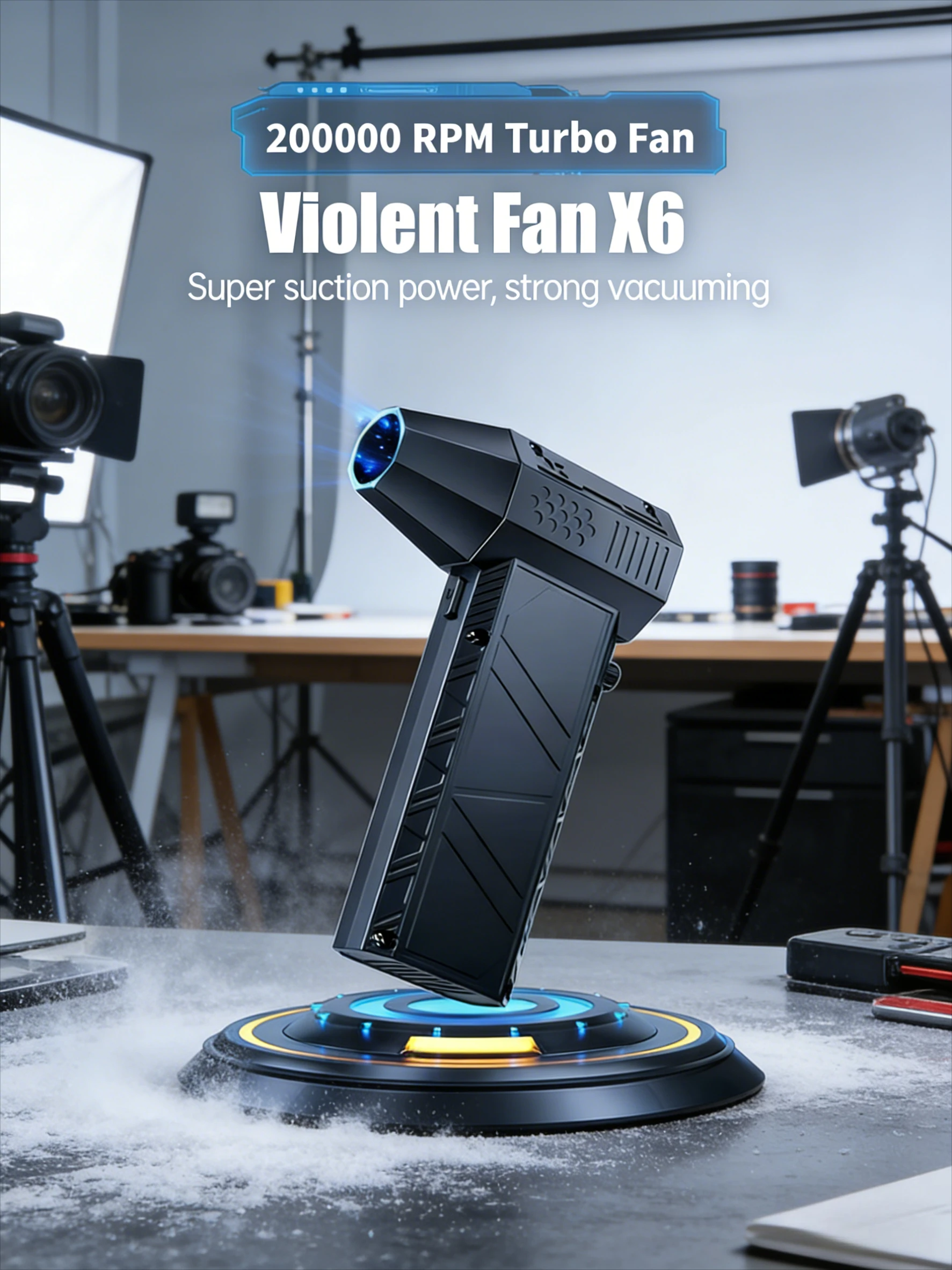 

X6 Мощный турбоструйный воздуходувка 350000 об/мин Бесщеточный вентилятор Пылесос 53 м/с Тип-C Подзарядка
