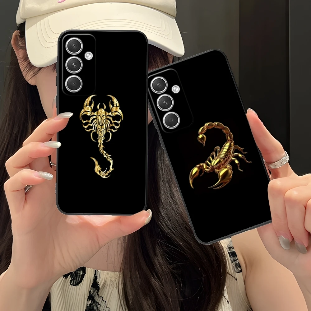 Colored Golden Scorpio Mobile Cell Phone Case for Samsung Galaxy S24 S23 S22 S21 S20 S10 S9 Plus FE Ultra Lite Black Cover Shell