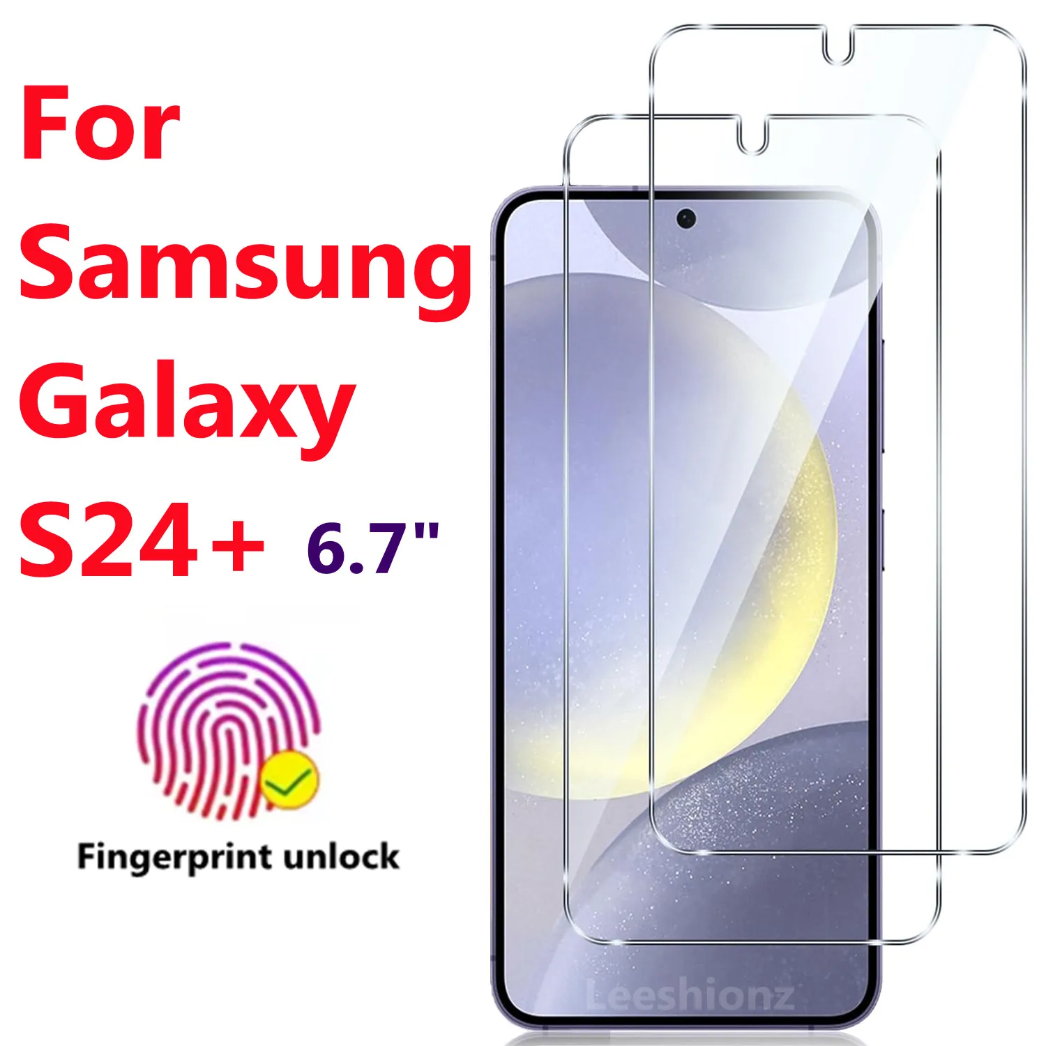 

For Samsung Galaxy S24+ tempered Glass Fingerprint unlock protective film, scratch resistant and bubble free