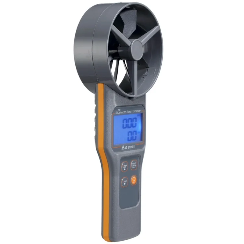 AZ89161 Bluetooth 4.0 anemometro velocità del vento tester di temperatura del volume del vento trasmissione in tempo reale sensibile ai dati grande pala della ventola