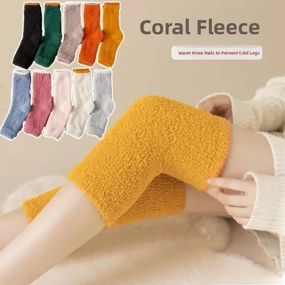 

Утепленные наколенники из кораллового флиса для помещений с кондиционером, женские, для сохранения тепла, защита от холода, большой размер