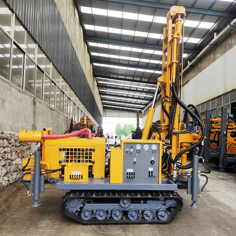 130m Height Crawler Wheel Type Diesel Engine Hydraulic Water Well Drilling Rig Machine 200m 300m 400m Use Air 