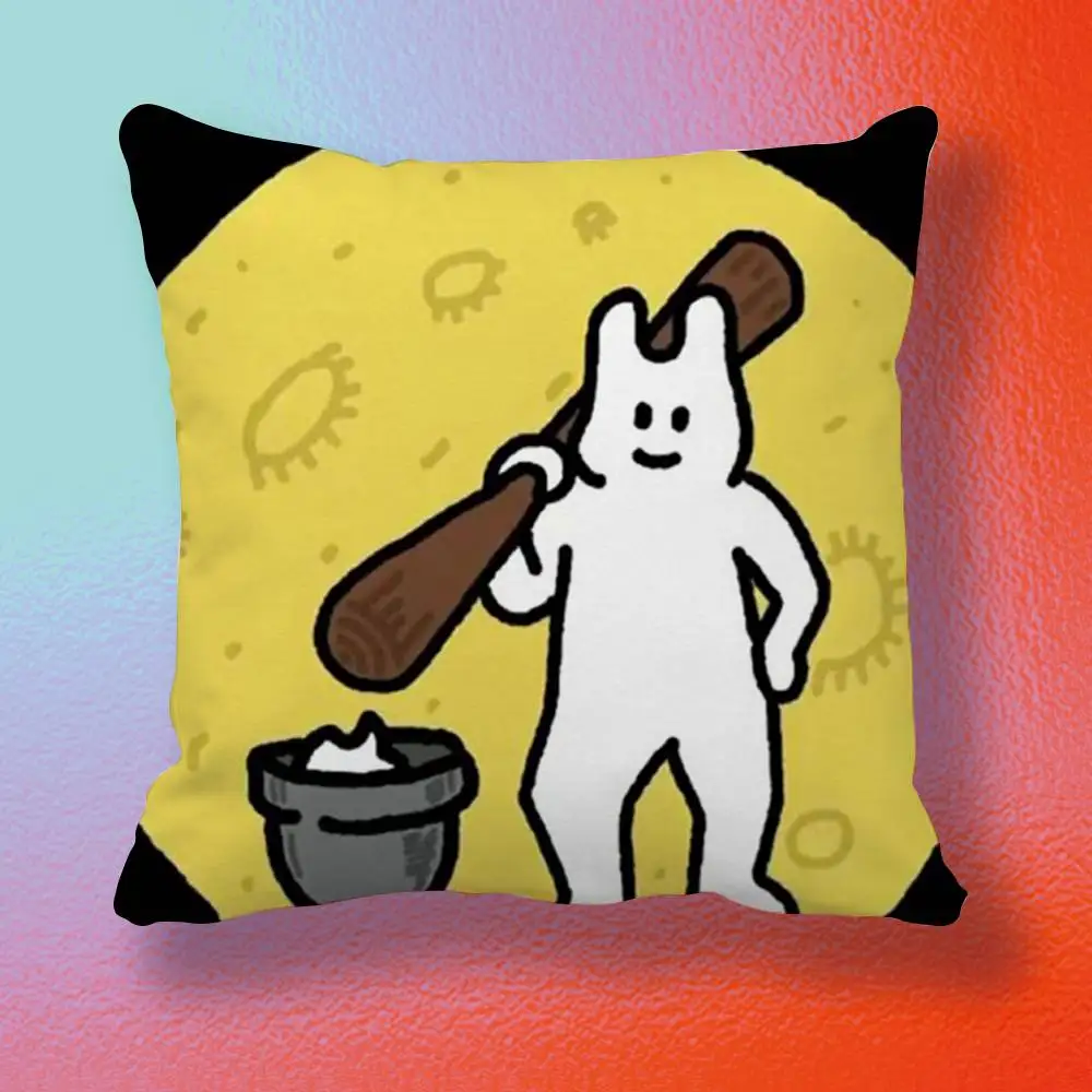 Happy Rabbits Party  Pillow cover gift High definition digital printing,Surprise vivid pattern Household.