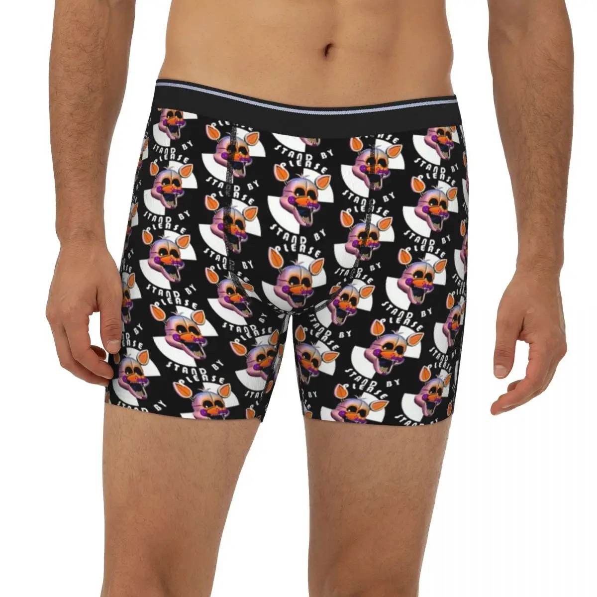 

Длинные трусы-боксеры FNaF Lolbit, короткие мужские трусы, мягкое нижнее белье для мужчин, подарок бойфренду