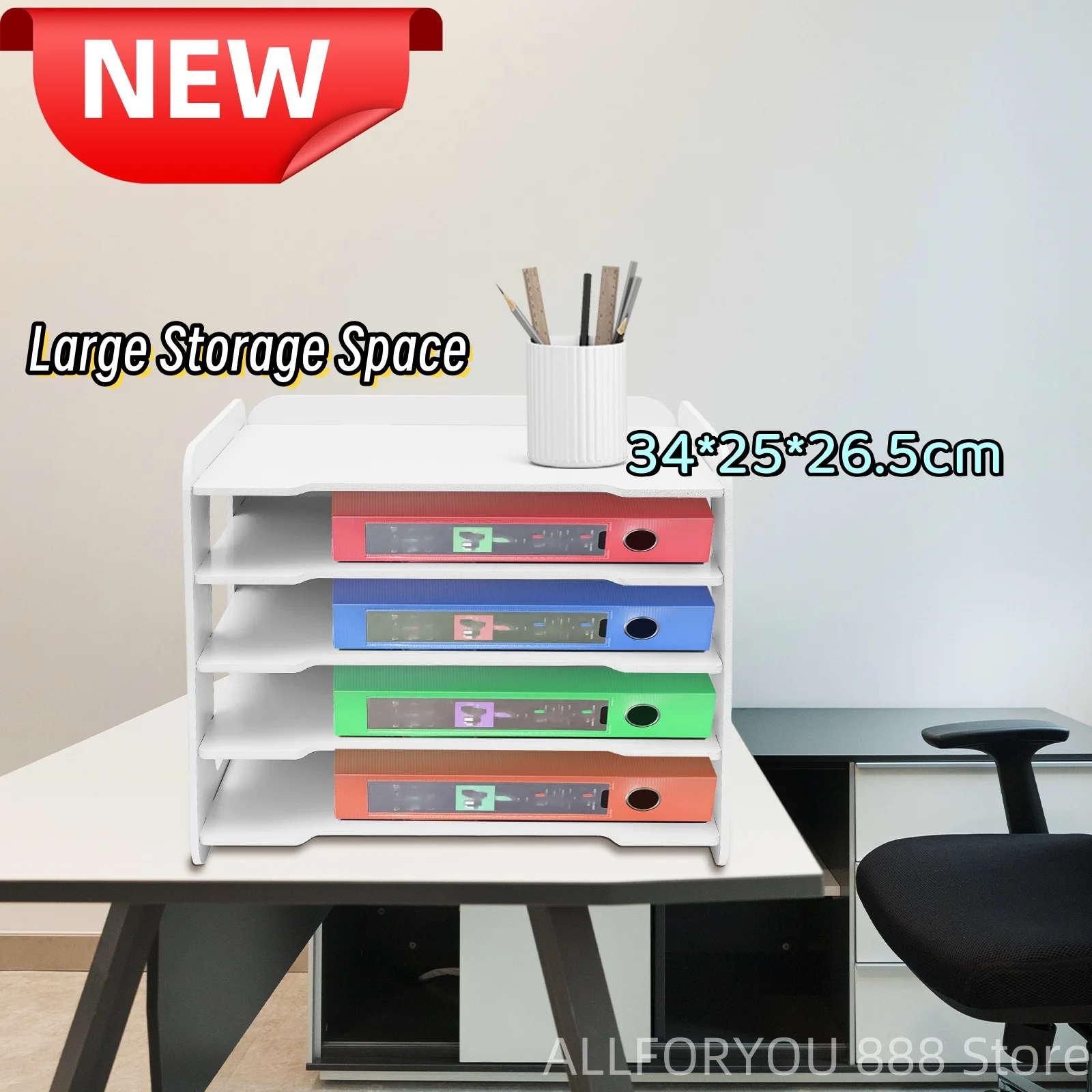 5 Tier File Document Holder with High Load-bearing Capacity Height of Each Layer 5.5cm