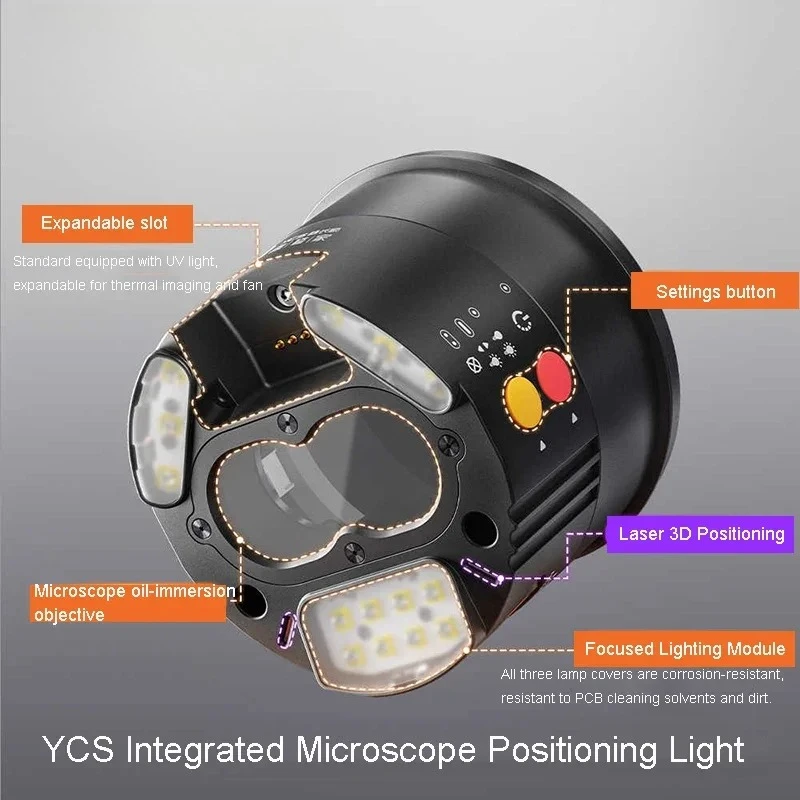 Integrated Microscope UV Curing Light Source Dimmable Lamp with Expandable Slots for Mobile Phone Repair