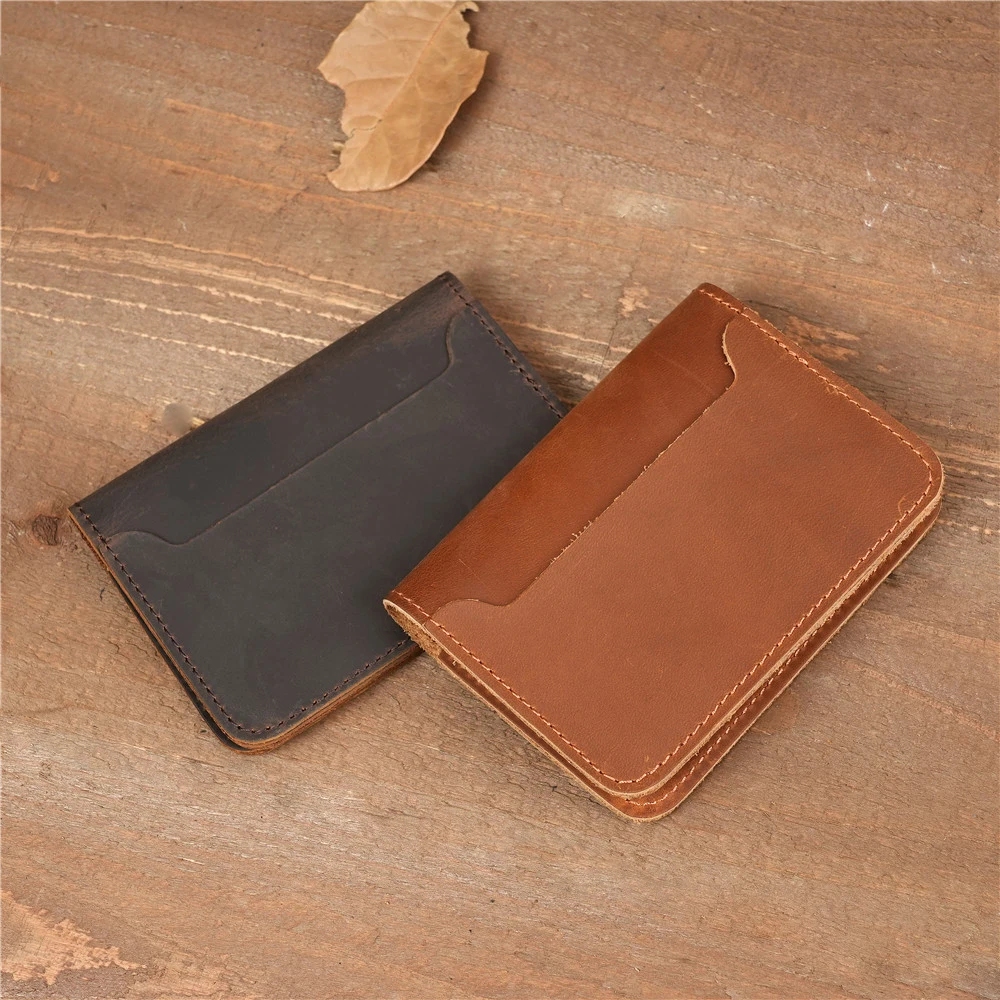 

Genuine Leather Men Credit Card Holder Mini Slim Wallets Minimalist Multi-card slots Vintage Wallet top Quality Short Wallets