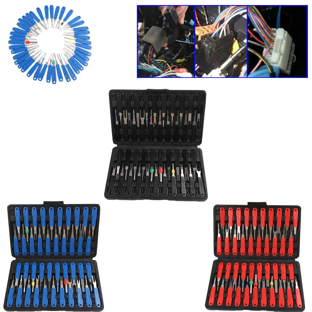 41pcs Automotive Repair Pin Extractor Terminal Removal Kit Push-pull Blow-molded Case Organized Compartments Car Depinning Tool