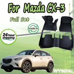 Car Floor Mats For Mazda CX-3 CX3 DK 2016~2022 Leather Luxury Mat Protective Rug Carpet Set Auto Interior Parts Car Accessories