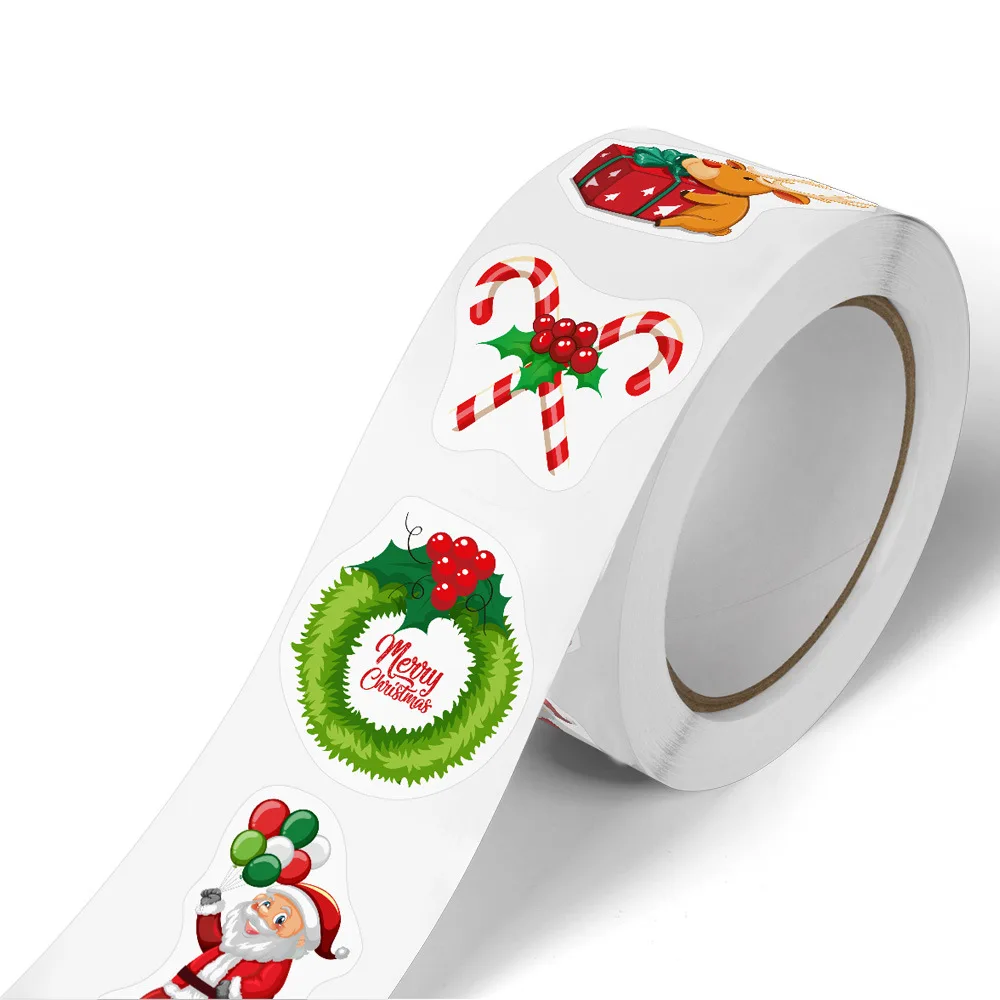 50-500 Stuks Cartoon Vrolijk Kerststickers Santa Claus Boom Papier Label Nieuw Jaar Schattige Sneeuwpop Briefpapier Stickers Voor Kinderen Cadeau