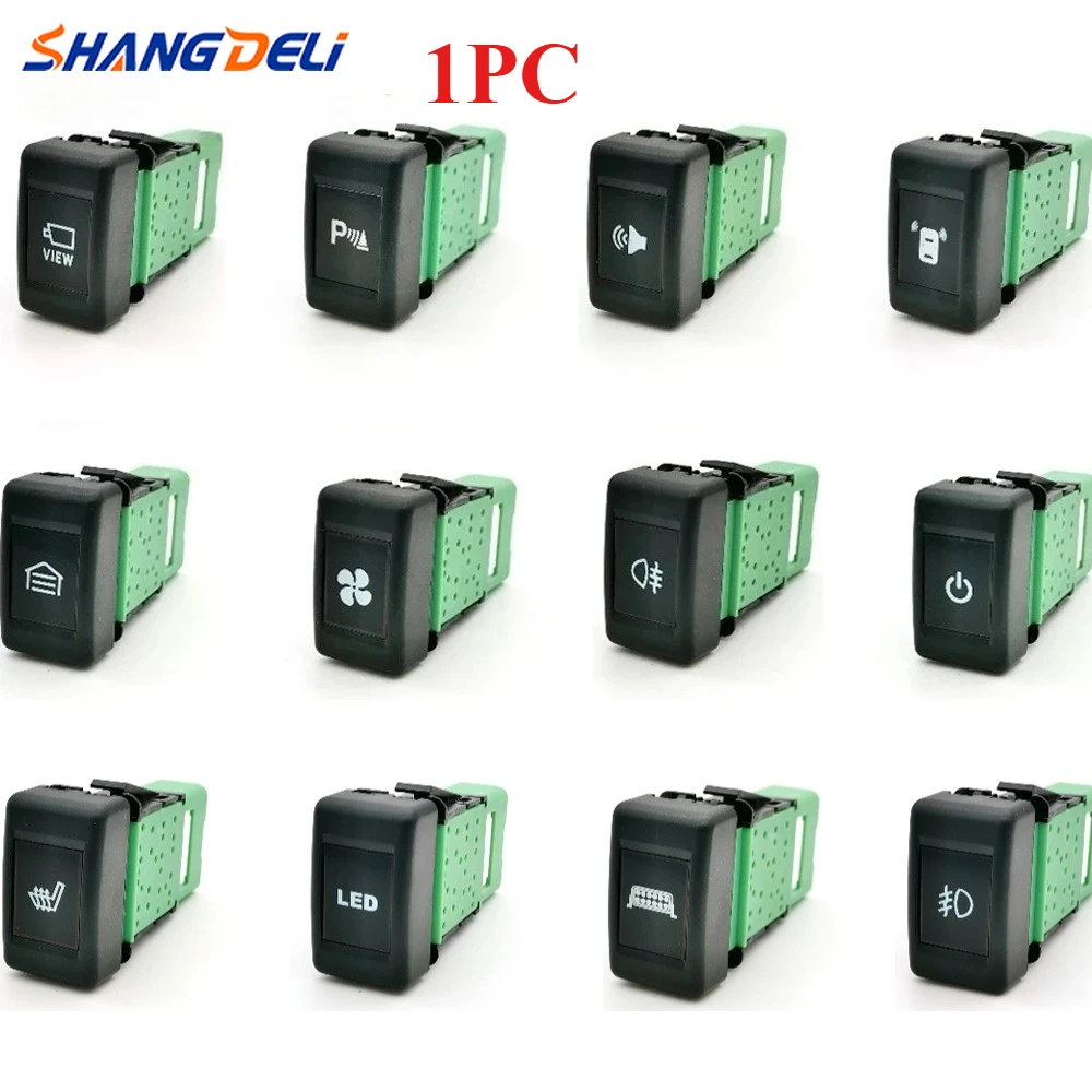 1 peça 12v laranja led carro drl luz de neblina liga/desliga visão ventilador botão interruptor de música com fio para isuzu kv100 700p
