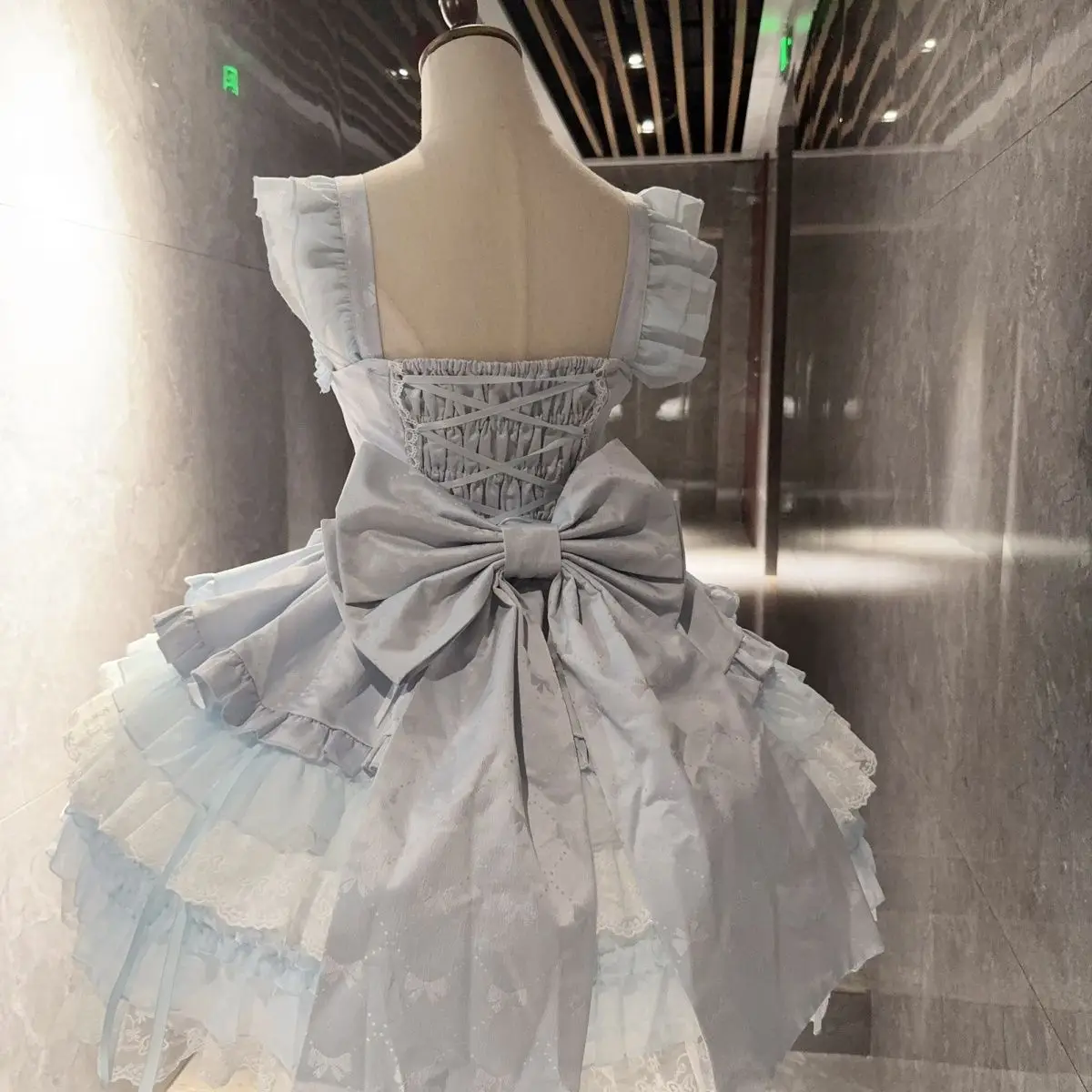 Original Design Lolita Ballet Style Birthday Princess Dress Women Summer Elegant Sweet Bow Lace Ruffles Sleevelss Party Dresses