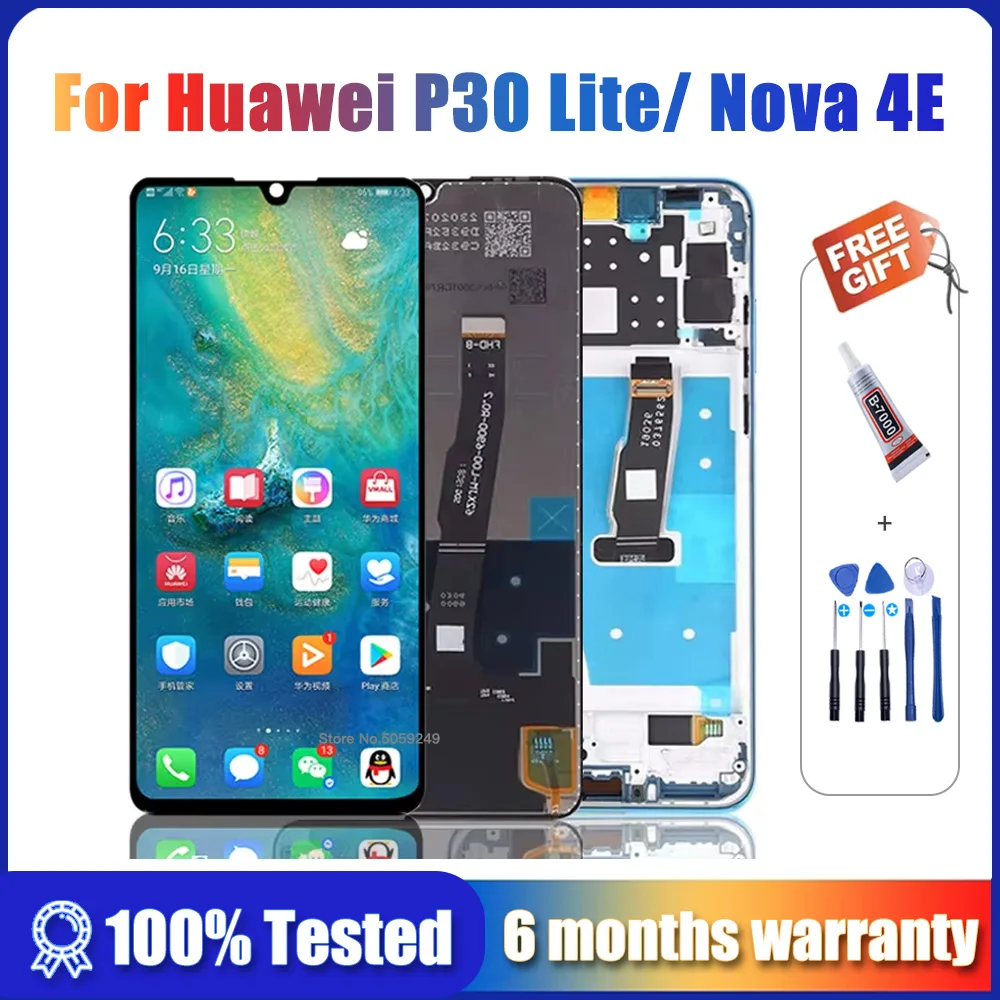 

Новый ЖК-экран OEM для HUAWEI P30 Lite, ЖК-дисплей и сенсорный экран для HUAWEI P30 Lite Nova 4e, ЖК-экран с дигитайзером в сборе