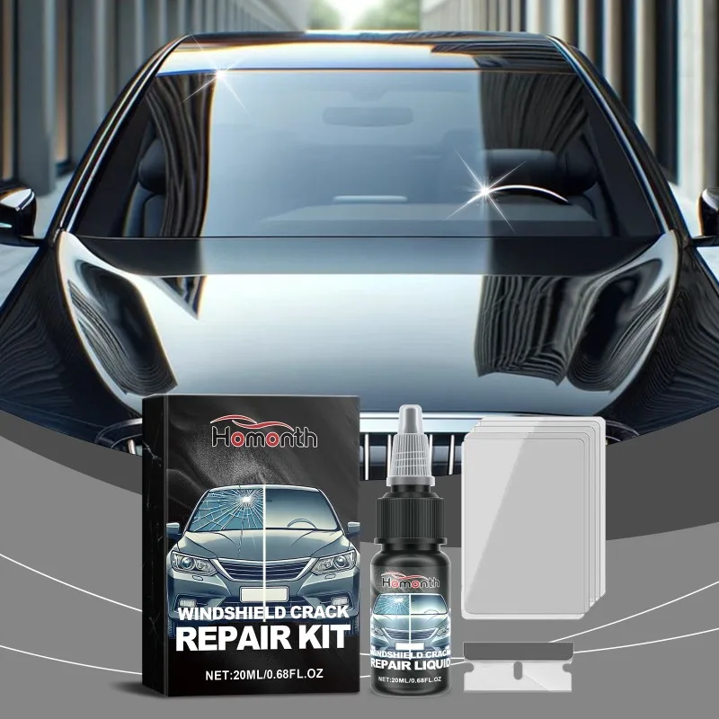 

Adhesive Car Glass Crack Repair Agent Effective Windshield Nano Repair Fluid Set Clear View Adhesive Fluid Non Corrosive Objects