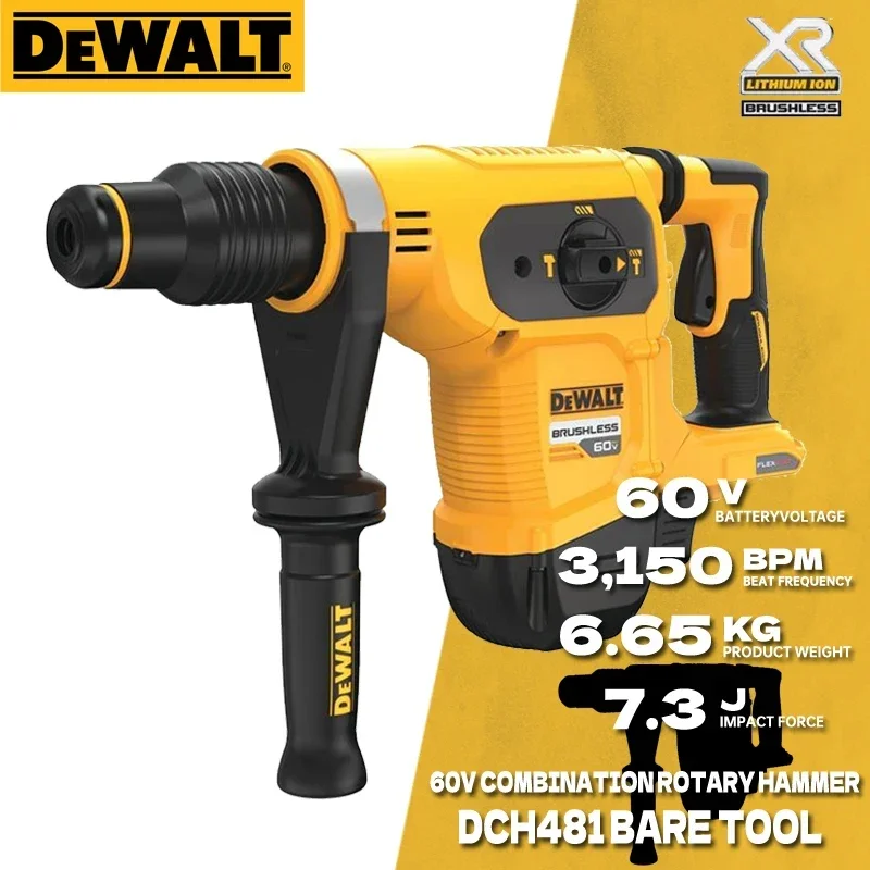 DEWALT DCH481 Brushless Cordless SDS MAX Combination Rotary Hammer Bare Tool 60V FLEXVOLT Hammer Impact Drill Power Tools