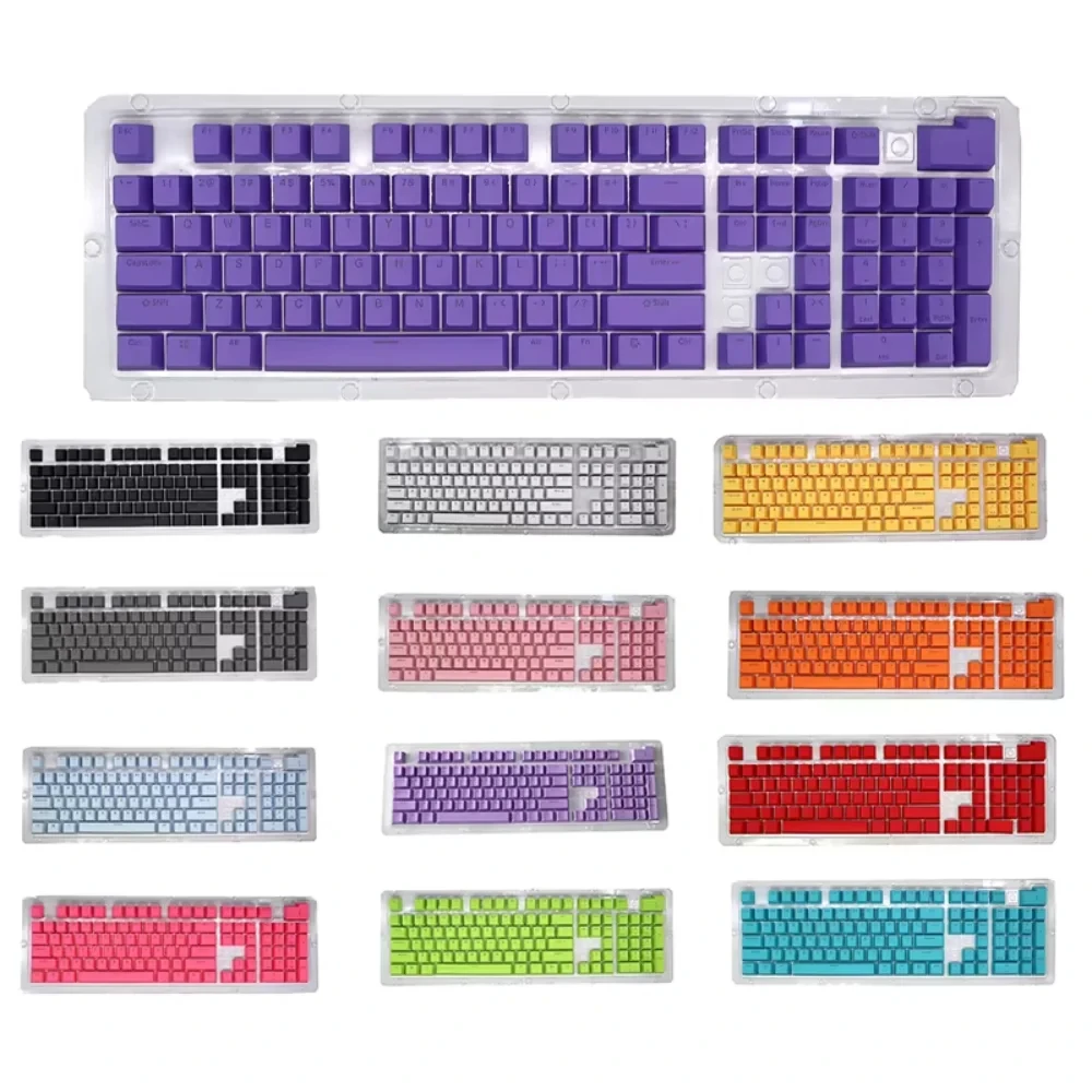

104 Keys Color Backlight Translucent Abs Keycaps OEM Profile Layout Rgb Backlit Keys Caps For Mx Switches Mechanical Keyboard