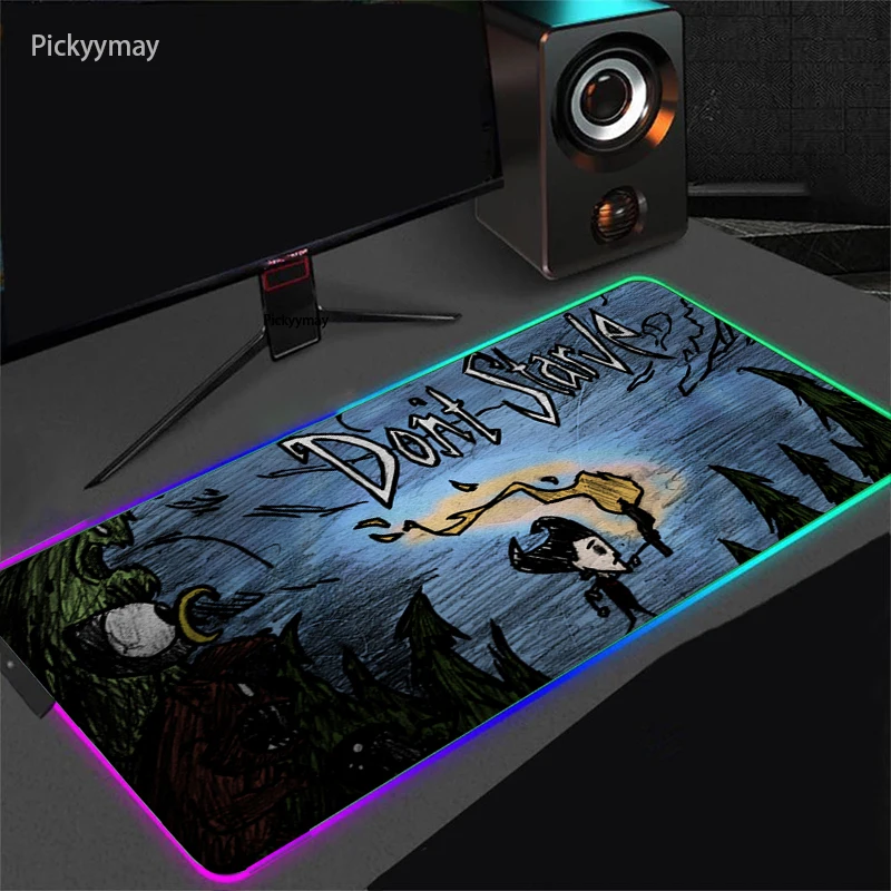 

RGB Mouse Pad Dont Starve 16 Gaming Accessories Computer Large Mousepad Gamer Rubber Carpet With Backlit Play Desk Mat CS GO LOL