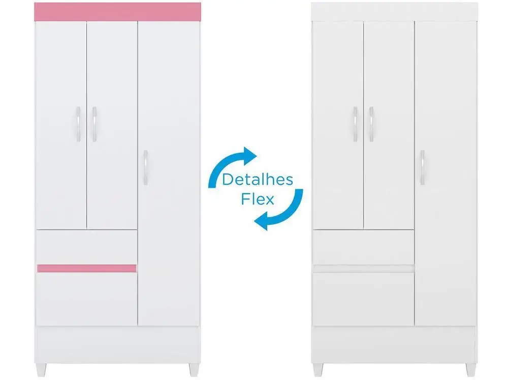 Demóbile Wind Drawers 3 Doors 2 Single Wardrobe