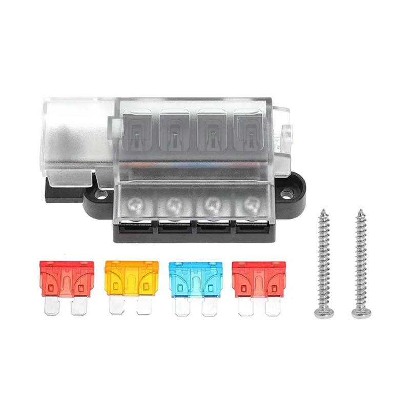 

A74I-4 Circuit Fuse Block Marine Fuse Block Sea Fuse Block For ST Blade 5045 With Cover For Marine
