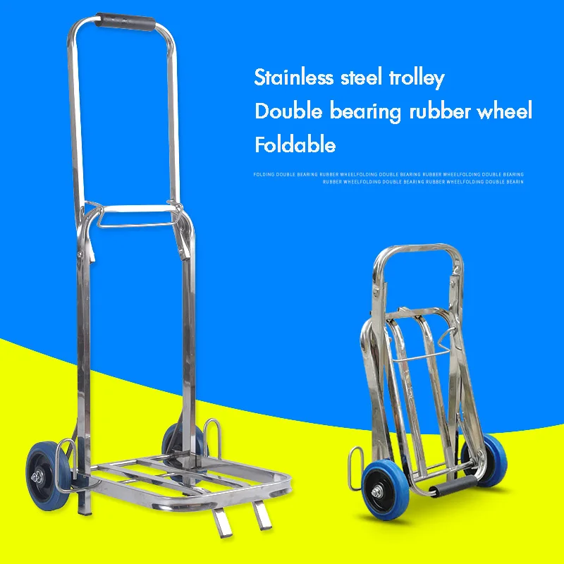 New Foldable Hand-Pulled Cargo Trolley Stair Climbing Luggage Cart Convenient Portable Moving Helper for Travel，Pulling Trolley