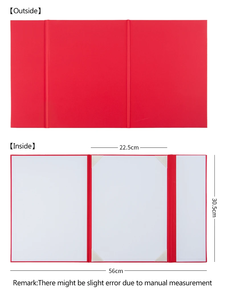 Blue Pearl Luster Specialty Paper A4 Certificate Holder Cover,Satin Corners Trifold Red Cardboard Folders