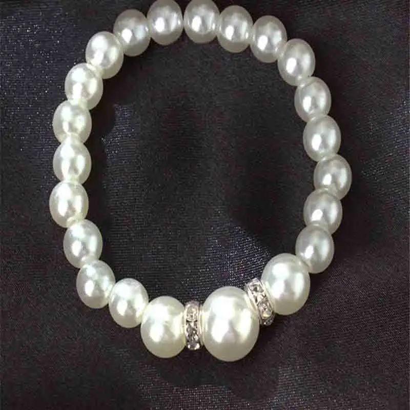 White Crystal Pearl Chain Bracelet for Women Wedding Bridesmaid Gift Pearls Bracelets girl jewelry wholesale