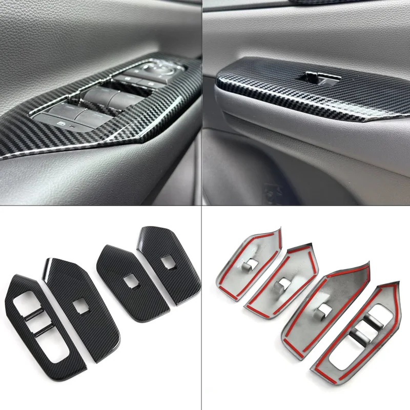 

Для Toyota 2023 2024 Prius 60 серии аксессуары ABS углеродное волокно переключатель подъема окна панель наклейка