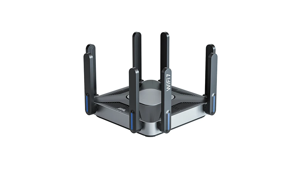 Roteador Wi-Fi com antenas 5dbi, extensor sem fio, banda tripla, BE19000 Mesh