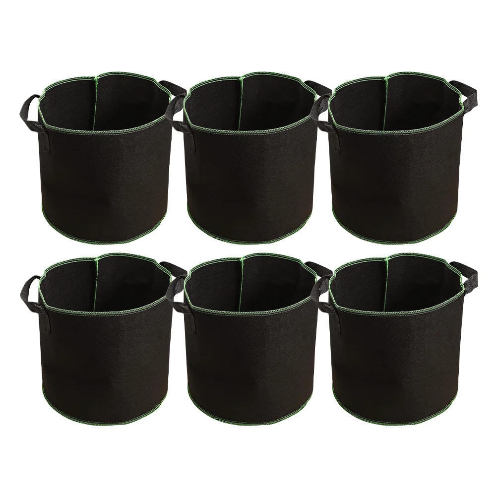 

6 Pcs Non-woven Planting Bucket Growing Bags Fabric Pots Cloth Belt Mushroom Planters Fabrics Nursery for Plants