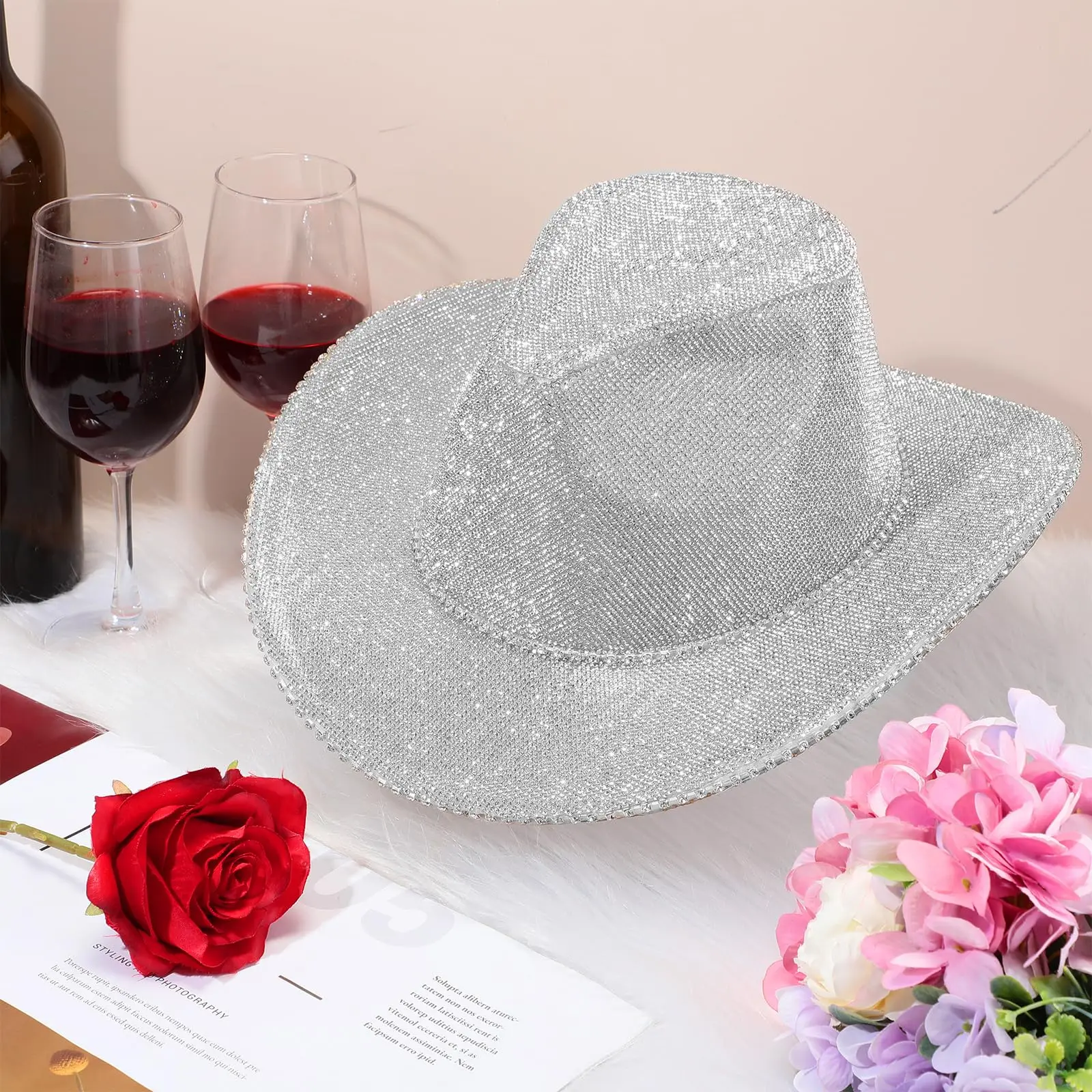 

Rhinestone cowboy hat diamond cowgirl hat cowboy hats for women Luxurious Lady's Hat pure handmade Vintage Cowgirl Hat ,suit for