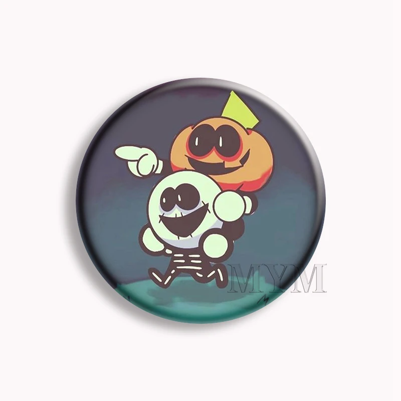 Spooky Month Soft Button Pin Friday Night Funkin Skid and Pump Brooch Badge Bag Accessories Gift for Friends Children Gifts