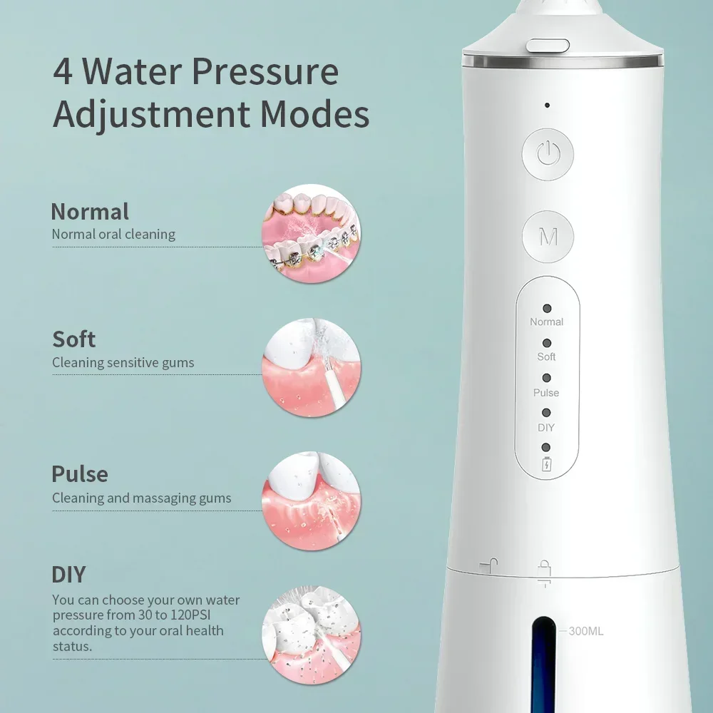 20 Years Factory Free OEM IPX7 Waterproof Portable --s Water Jet Teeth Water Flosser Oral Irrigator for Home Travel