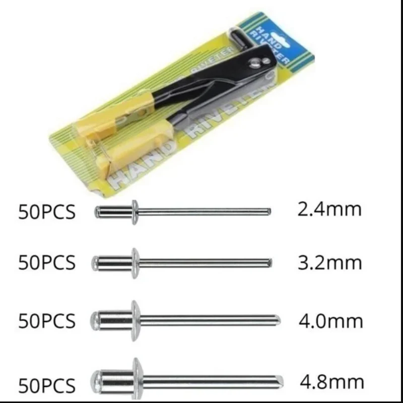 380/200/120/60 Chiếc Nặng Riveter Set Bộ Tay Riveter Bộ Phối Đinh Tán Kìm Súng Tự Làm đinh Tán Hạt Ô Tô Dụng Cụ