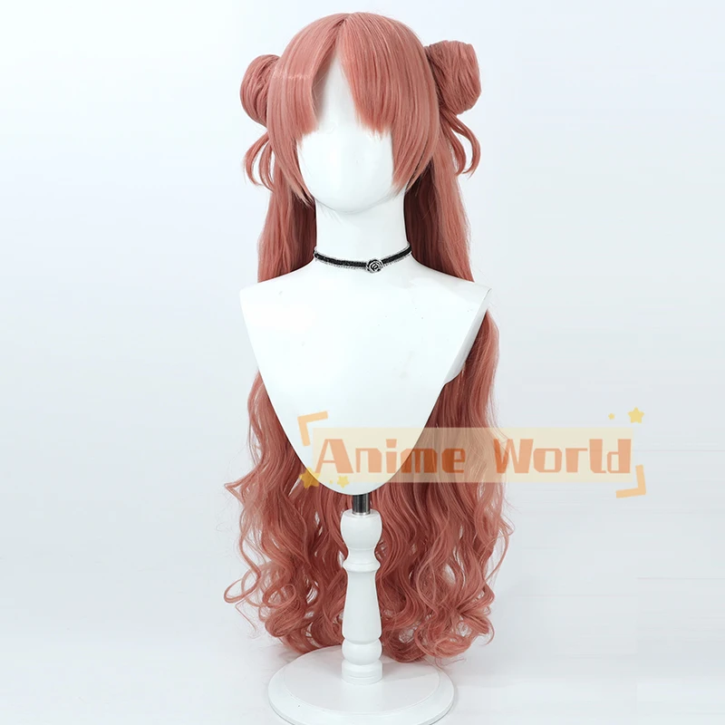 Anime Blue Archive Yosakura Kirara Cosplay Headgead for Women Heat Resisting Girl Wave Curly 90Cm Length Pink Hair Hairpieces