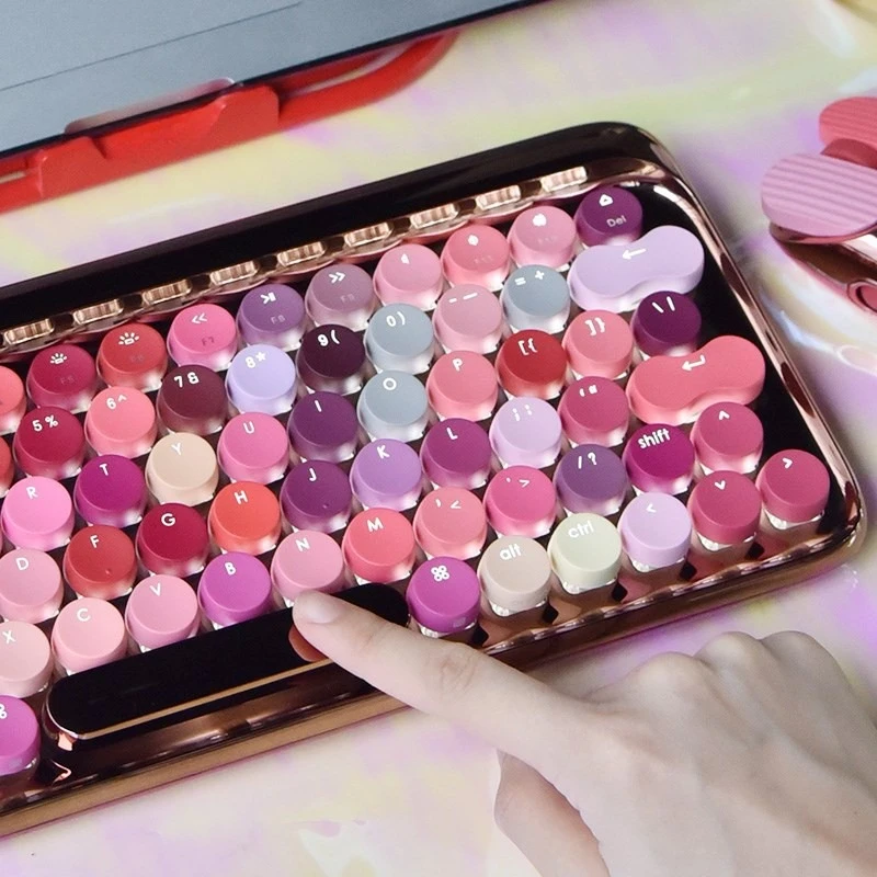 Rose Gold Keyboard Mouse Calculator Finance Office Fashion Creative Mini Portable Mechanical Shaft